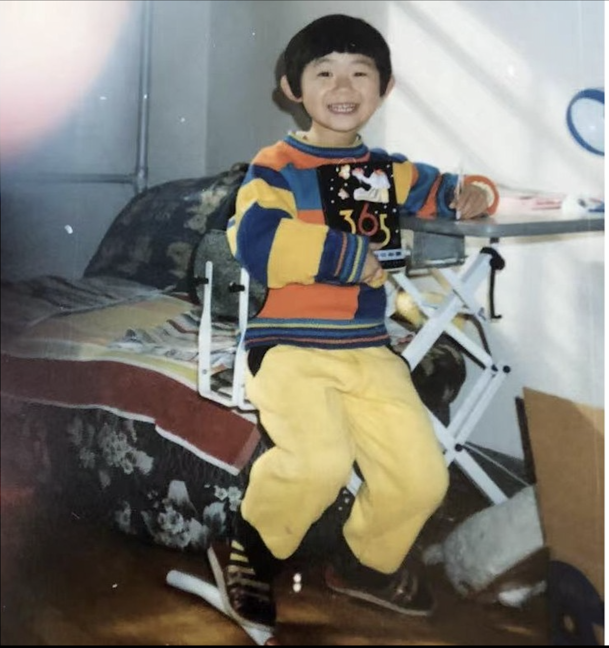 Peiyu reading a book at home