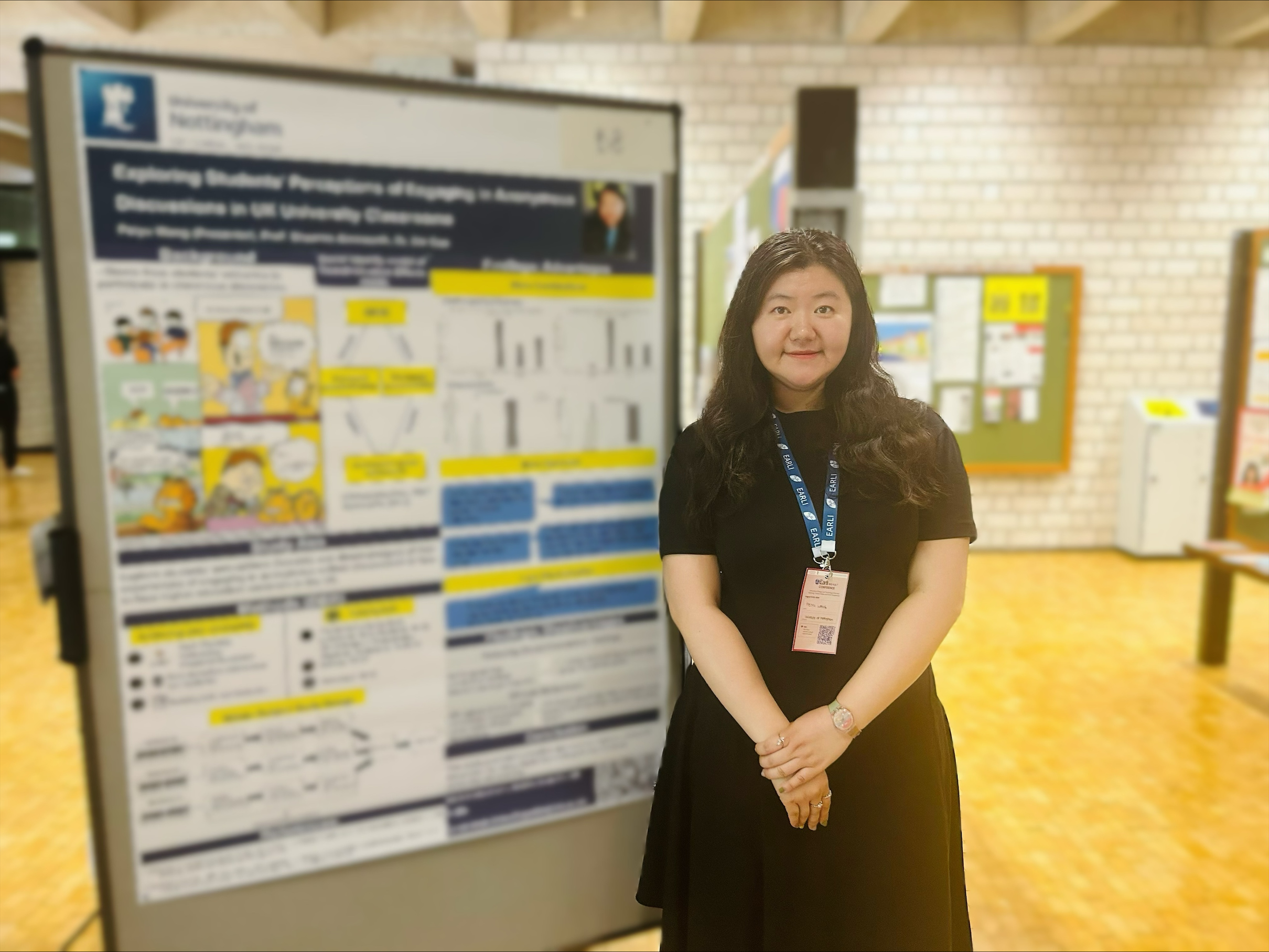 Peiyu presenting her learning research at a conference